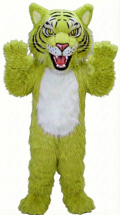 Fierce Wildcat Mascot Costume - Long fur / Lime mascot costume
