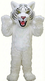 Fierce Wildcat Mascot Costume - Long fur / White mascot costume