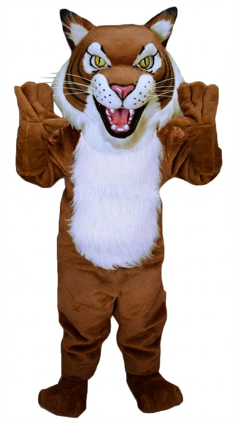 Fierce Wildcat Mascot Costume - Medium fur / Brown mascot costume