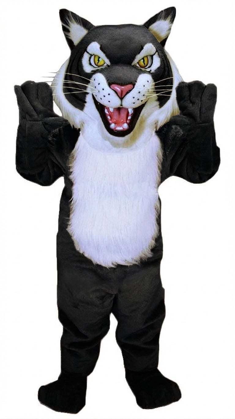 Fierce Wildcat Mascot Costume - Short fur / Black mascot costume