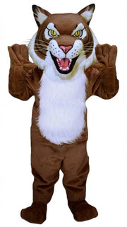 Fierce Wildcat Mascot Costume - Short fur / Chocolate Brown mascot costume