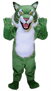 Fierce Wildcat Mascot Costume - Short fur / Green mascot costume