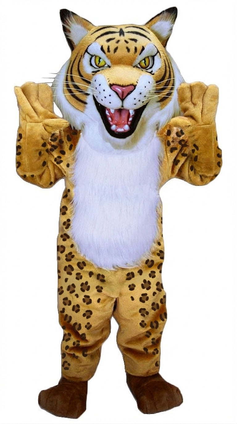 Fierce Wildcat Mascot Costume - Short fur / Leopard mascot costume