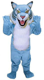 Fierce Wildcat Mascot Costume - Short fur / Light blue mascot costume