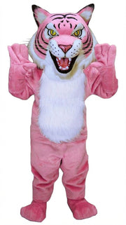 Fierce Wildcat Mascot Costume - Short fur / Pink mascot costume