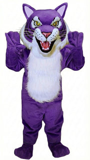Fierce Wildcat Mascot Costume - Short fur / Purple mascot costume