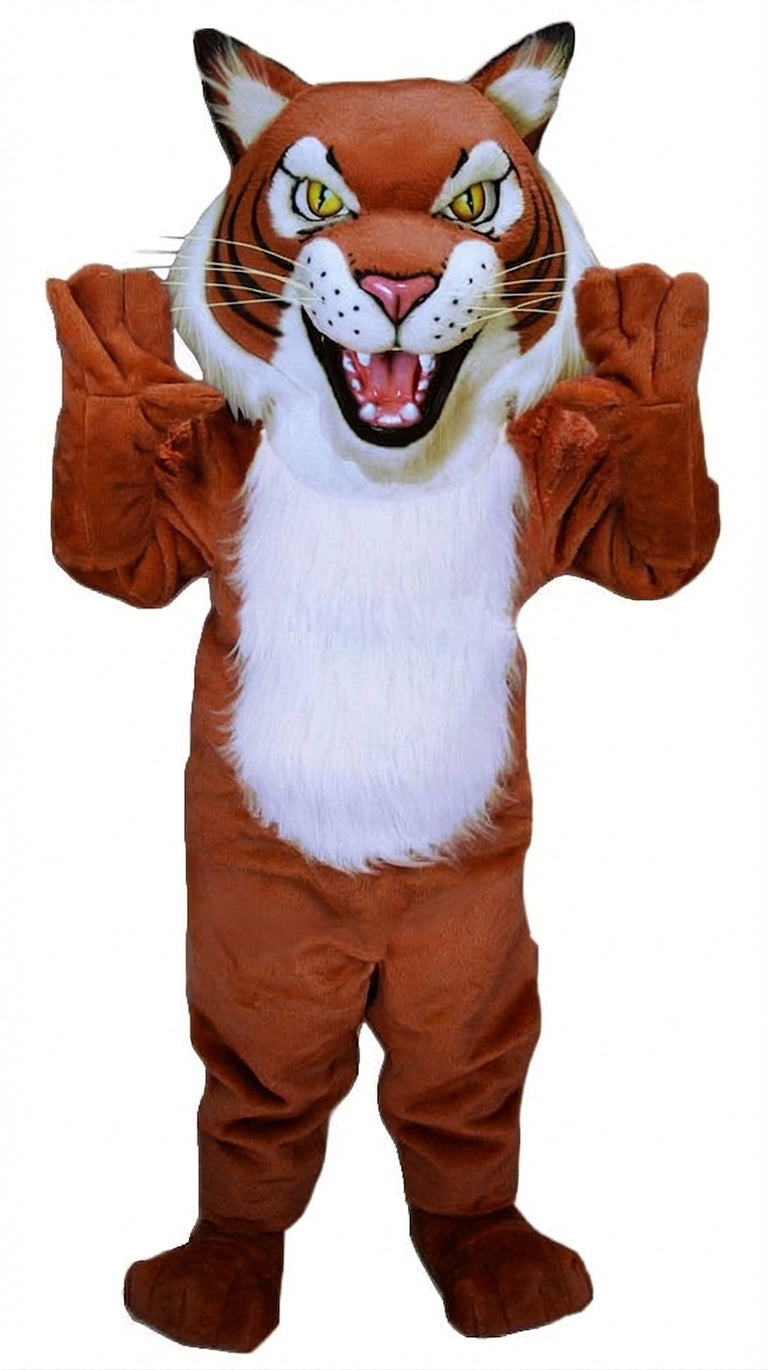 Fierce Wildcat Mascot Costume - Short fur / Rust mascot costume