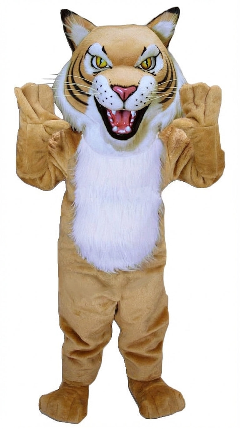 Fierce Wildcat Mascot Costume - Short fur / Tan mascot costume