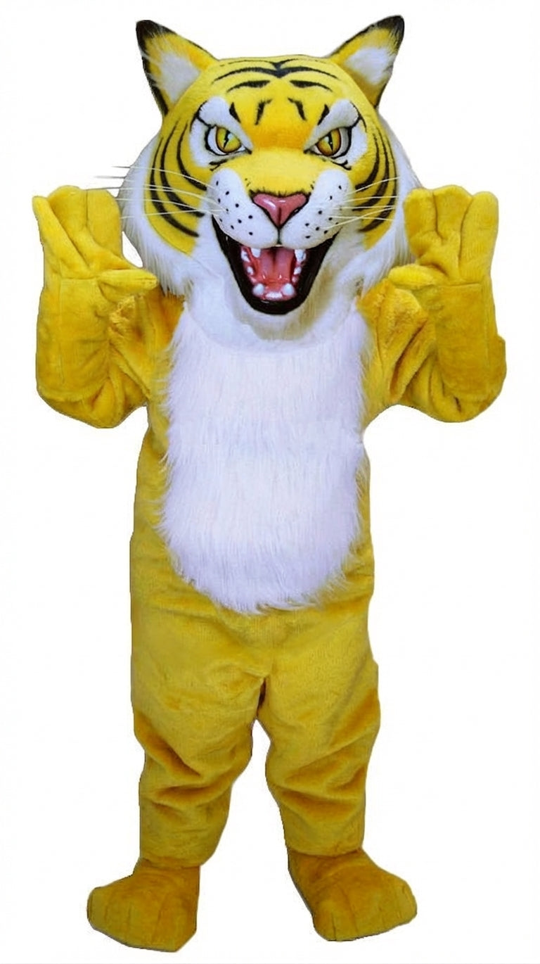 Fierce Wildcat Mascot Costume - Short fur / Yellow mascot costume