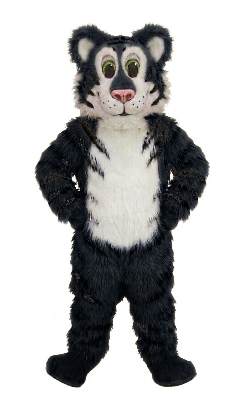Friendly Tiger Mascot - Long fur / Black mascot costume