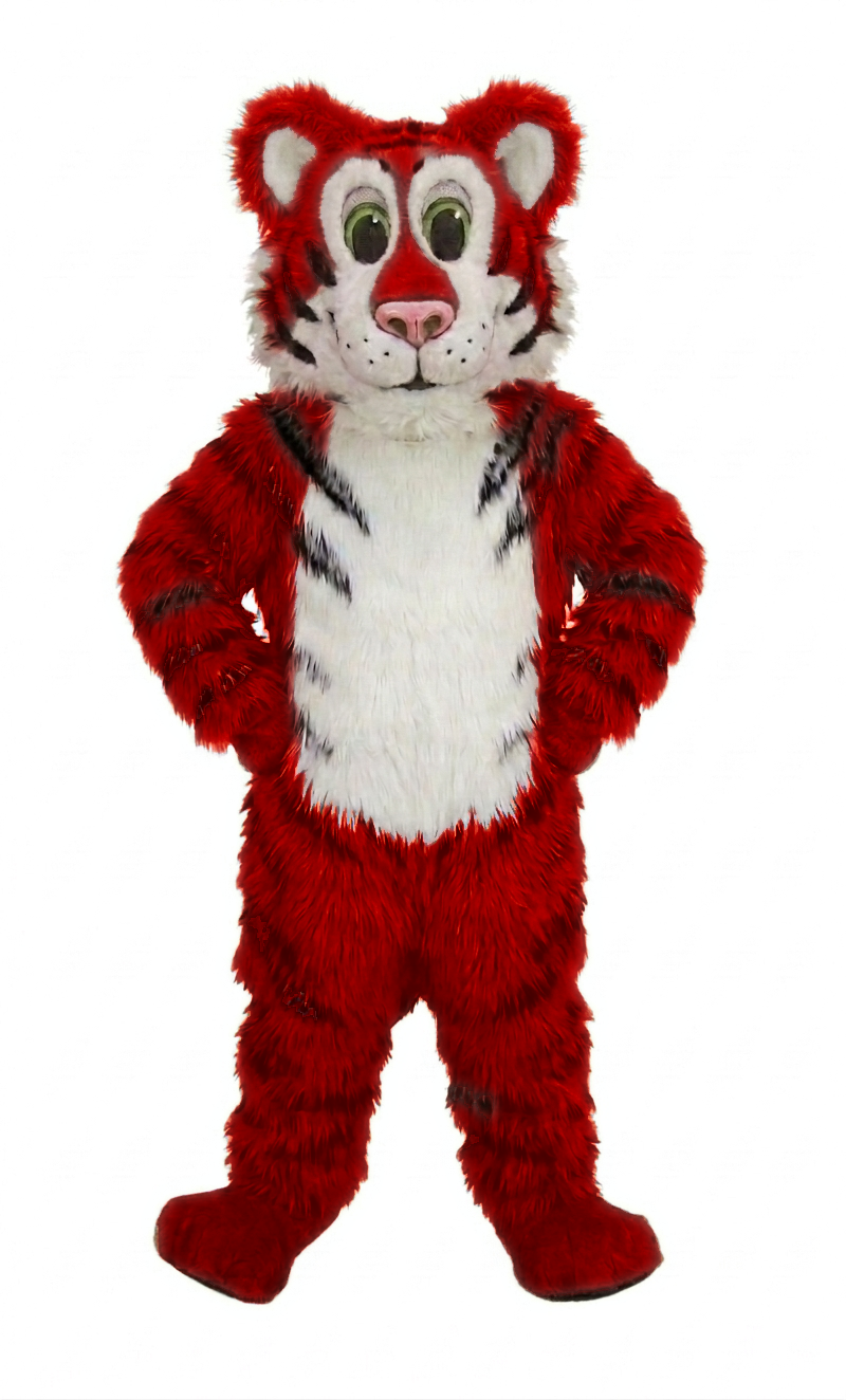 Friendly Tiger Mascot - Long fur / Red mascot costume
