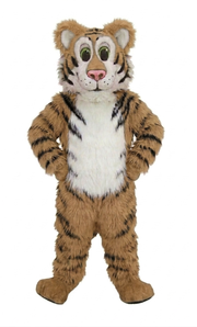 Friendly Tiger Mascot - Long fur / Tan mascot costume