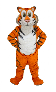 Friendly Tiger Mascot - Short fur / Bright Orange mascot costume