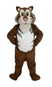 Friendly Tiger Mascot - Short fur / Chocolate Brown mascot costume