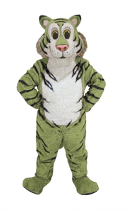 Friendly Tiger Mascot - Short fur / Lime mascot costume