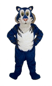 Friendly Tiger Mascot - Short fur / Navy Blue mascot costume