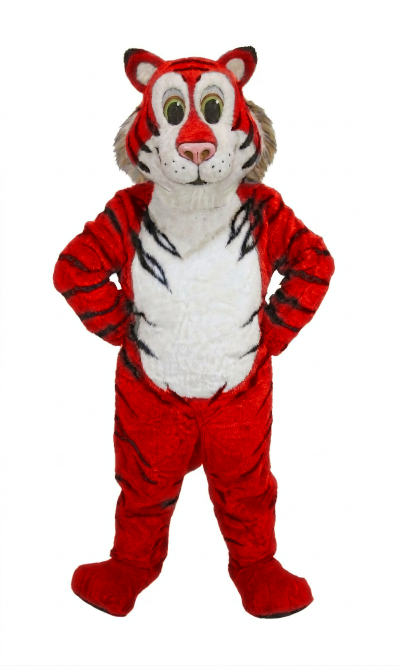 Friendly Tiger Mascot - Short fur / Red mascot costume