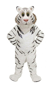 Friendly Tiger Mascot - Short fur / White mascot costume