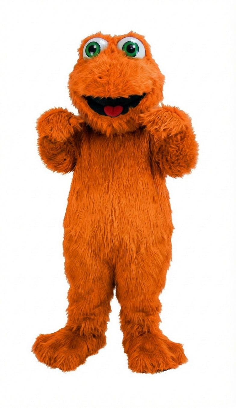 Frog Mascot (Thermolite) - Long fur / Bright Orange mascot costume