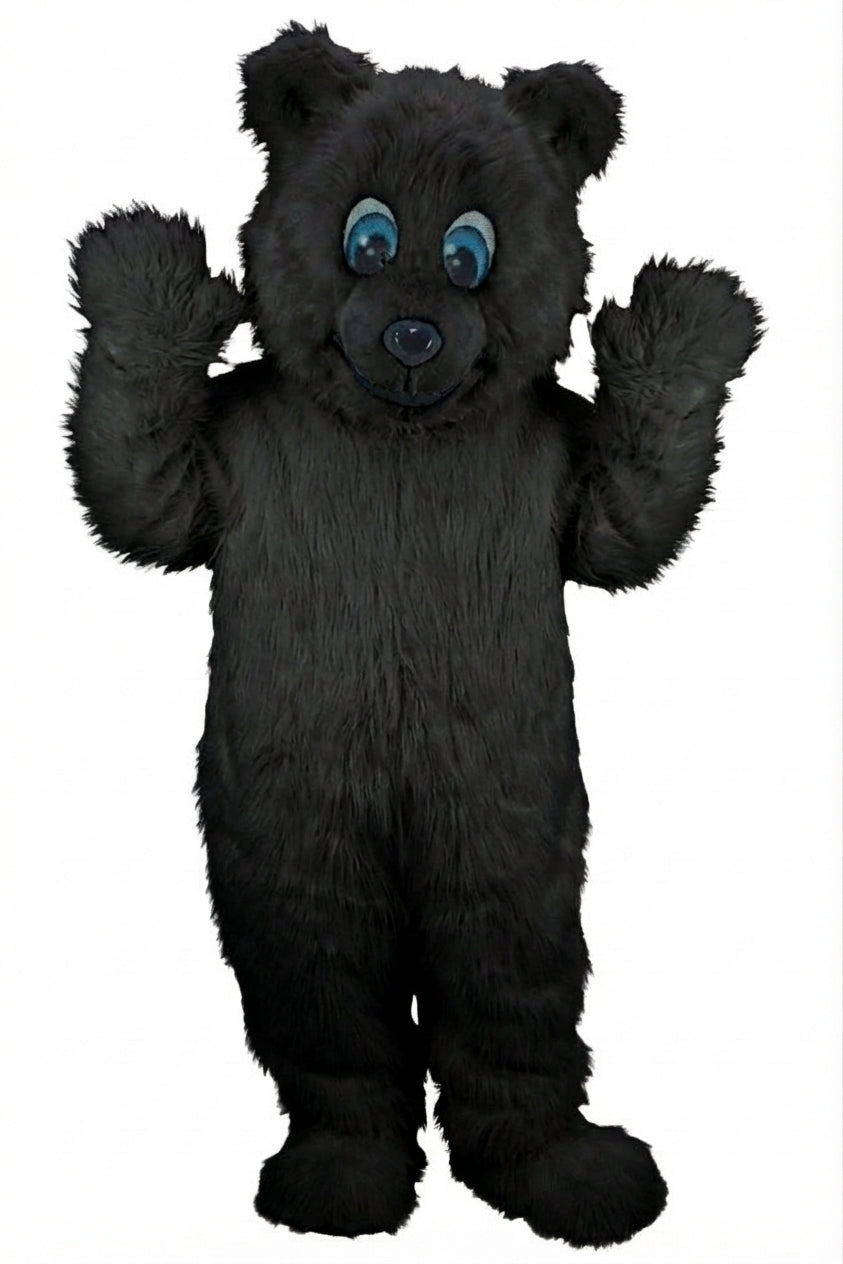 Frosty Polar Bear Mascot - Long fur / Black mascot costume