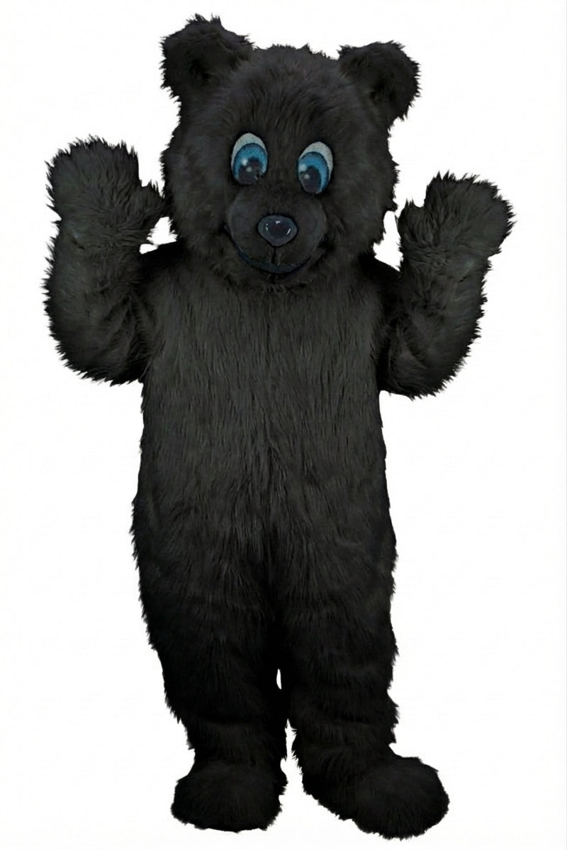 Frosty Polar Bear Mascot - Long fur / Black mascot costume