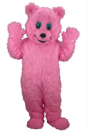 Frosty Polar Bear Mascot - Long fur / Bright Pink mascot costume