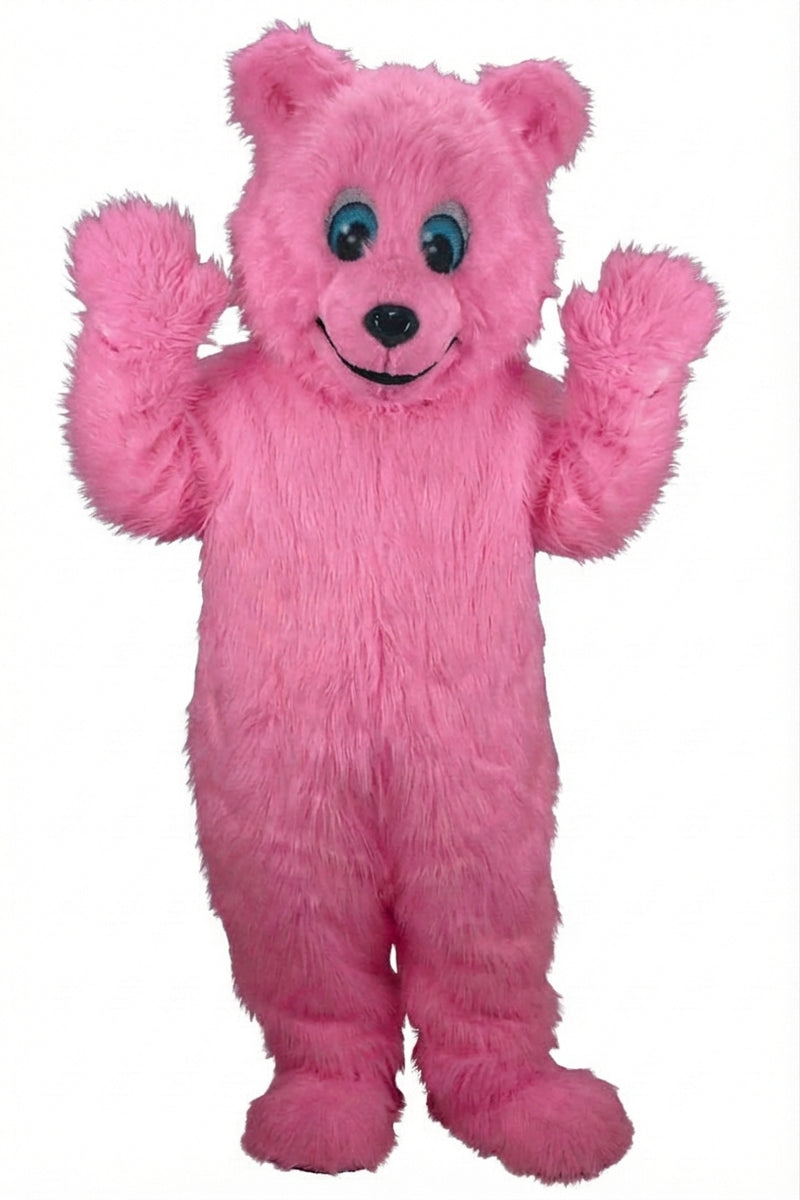 Frosty Polar Bear Mascot - Long fur / Bright Pink mascot costume