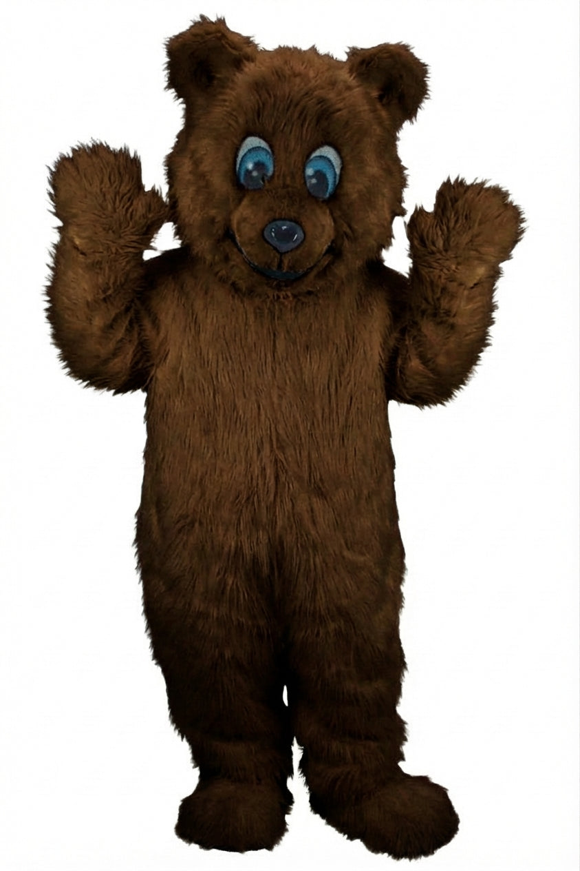 Frosty Polar Bear Mascot - Long fur / Dark Brown mascot costume