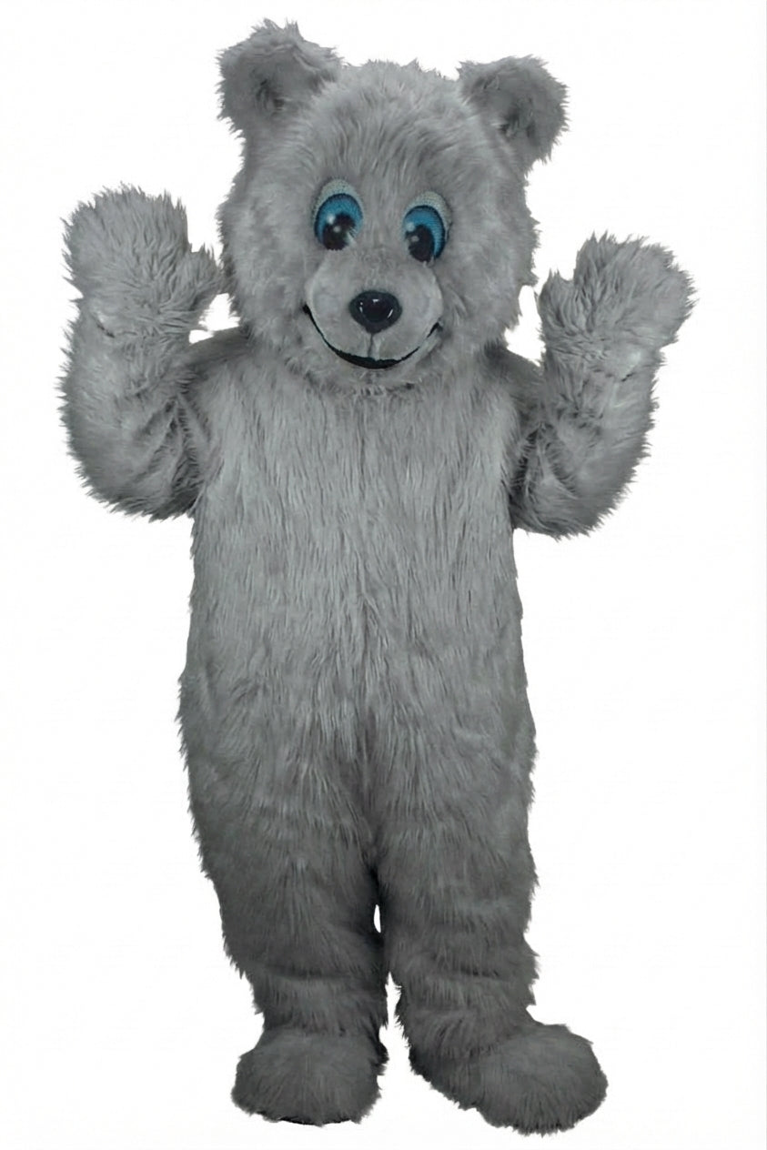 Frosty Polar Bear Mascot - Long fur / Grey mascot costume