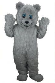 Frosty Polar Bear Mascot - Long fur / Grey mascot costume