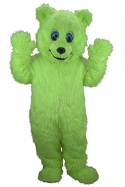 Frosty Polar Bear Mascot - Long fur / Lime mascot costume