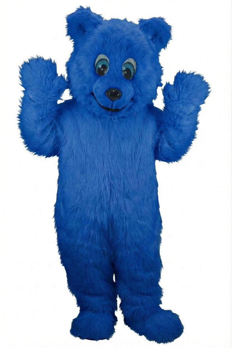 Frosty Polar Bear Mascot - Long fur / Royal Blue mascot costume