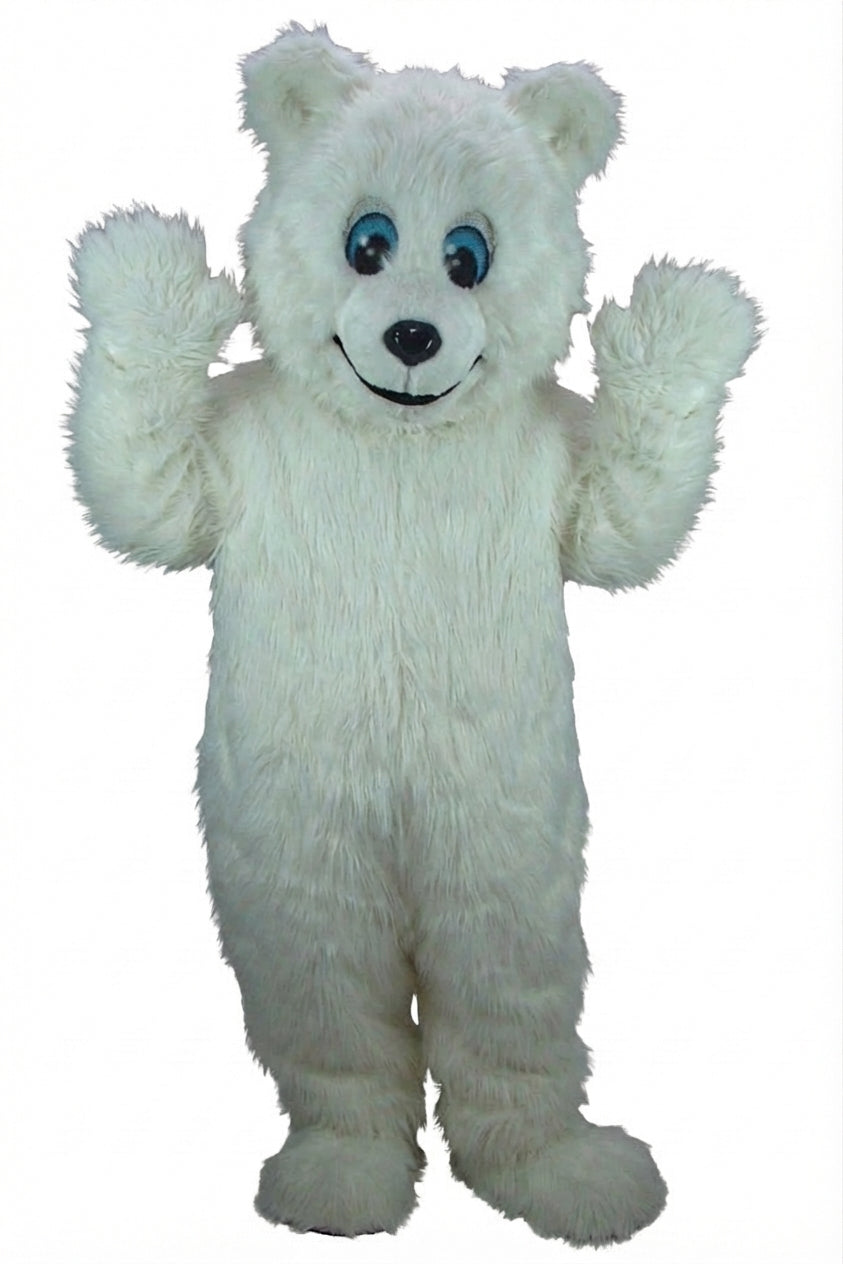 Frosty Polar Bear Mascot - Long fur / White mascot costume