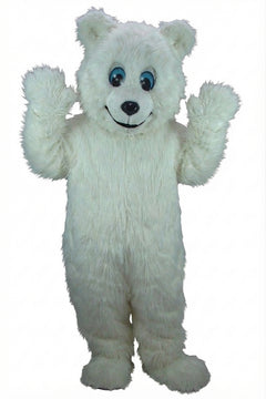 Frosty Polar Bear Mascot - Long fur / White mascot costume