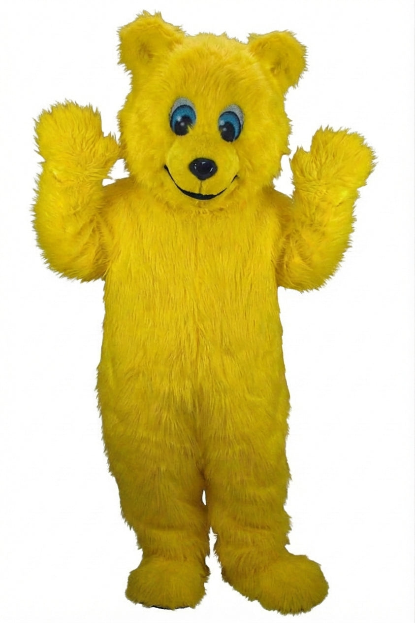 Frosty Polar Bear Mascot - Long fur / Yellow mascot costume