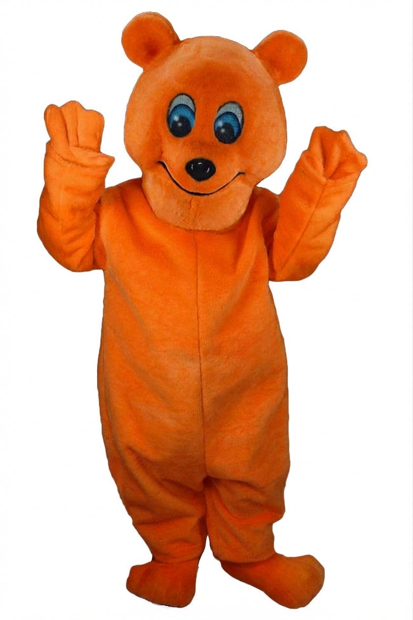 Frosty Polar Bear Mascot - Short fur / Bright Orange mascot costume