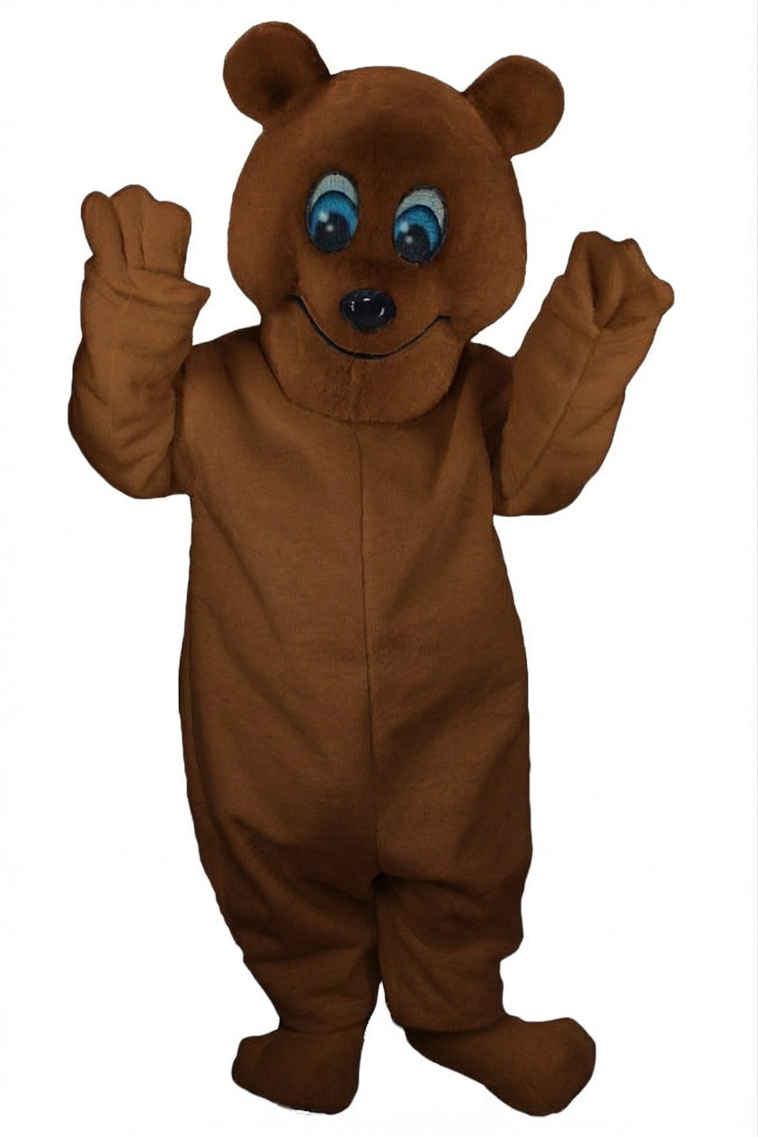 Frosty Polar Bear Mascot - Short fur / Chocolate Brown mascot costume