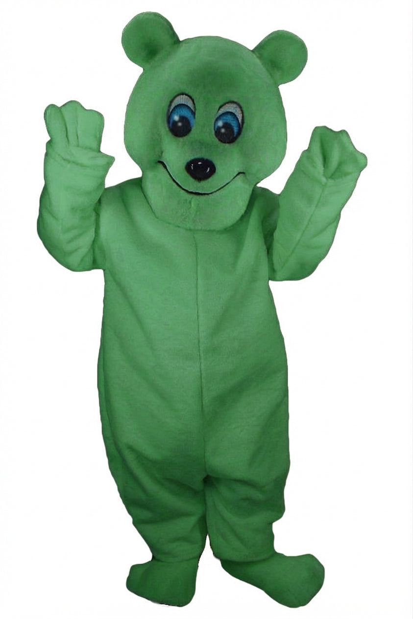 Frosty Polar Bear Mascot - Short fur / Green mascot costume