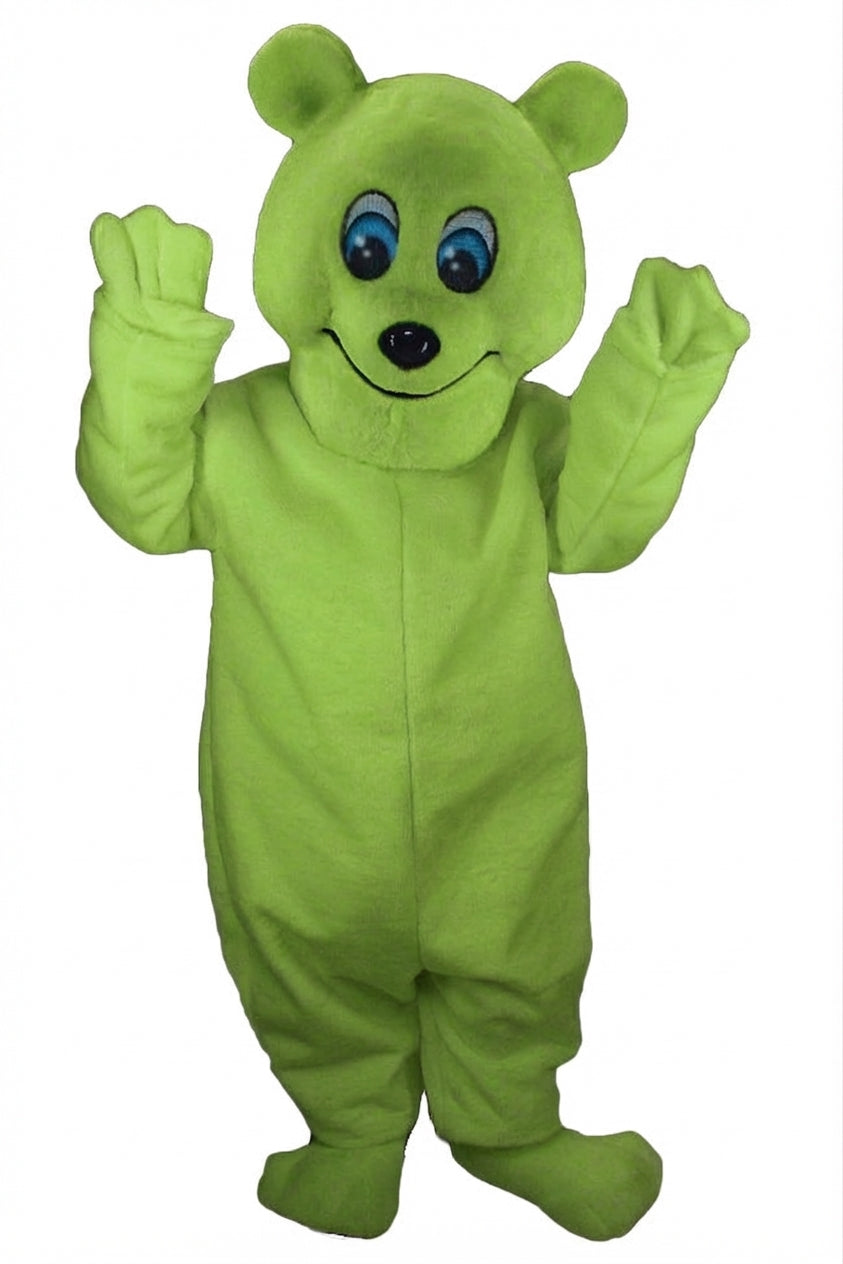 Frosty Polar Bear Mascot - Short fur / Lime mascot costume