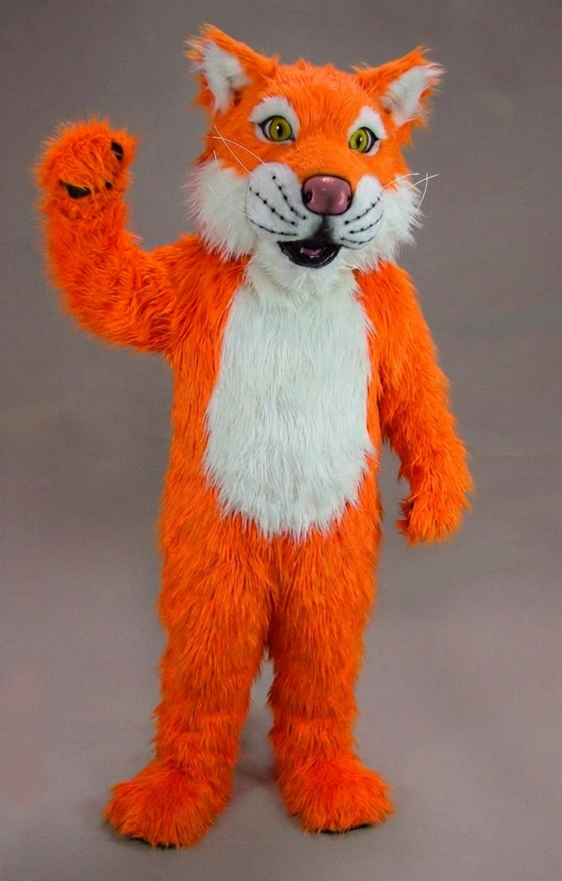 Funny Tiger Mascot - Long fur / Bright Orange mascot costume