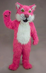 Funny Tiger Mascot - Long fur / Bright Pink mascot costume