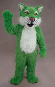 Funny Tiger Mascot - Long fur / Green mascot costume