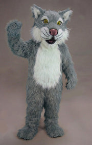 Funny Tiger Mascot - Long fur / Grey mascot costume