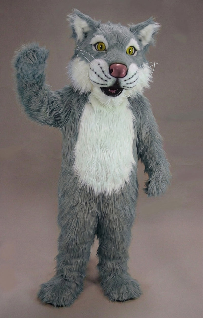 Funny Tiger Mascot - Long fur / Grey mascot costume