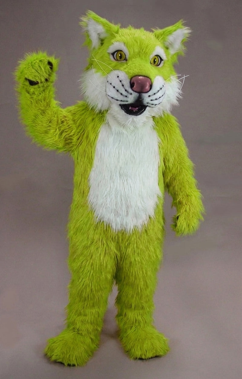 Funny Tiger Mascot - Long fur / Lime mascot costume