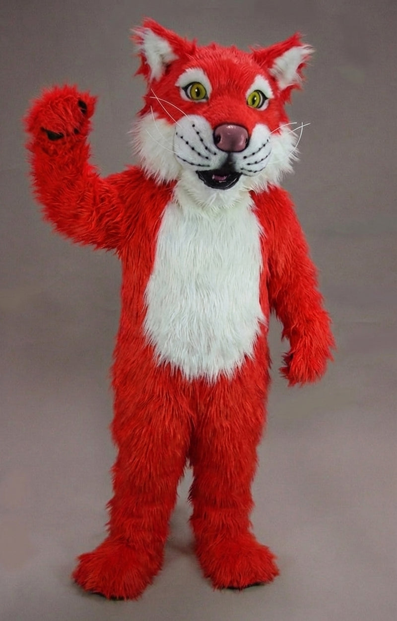 Funny Tiger Mascot - Long fur / Red mascot costume