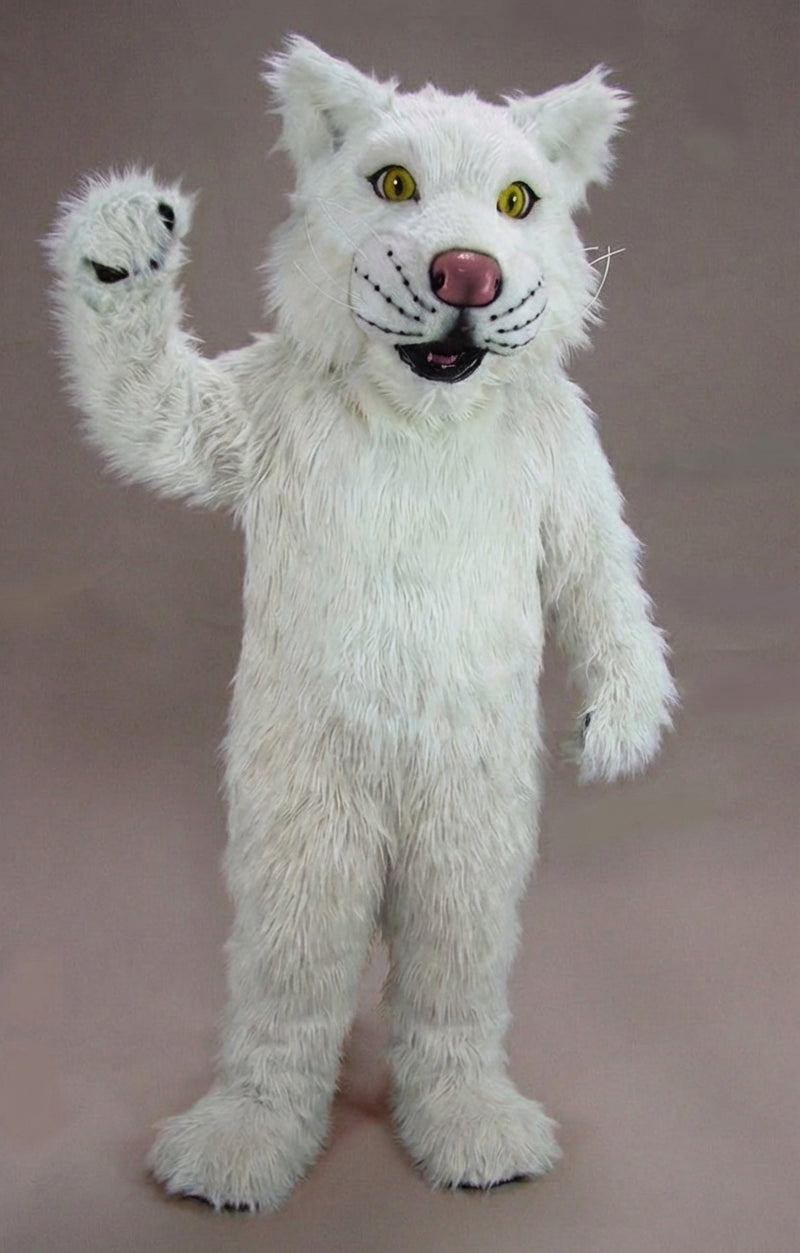 Funny Tiger Mascot - Long fur / White mascot costume