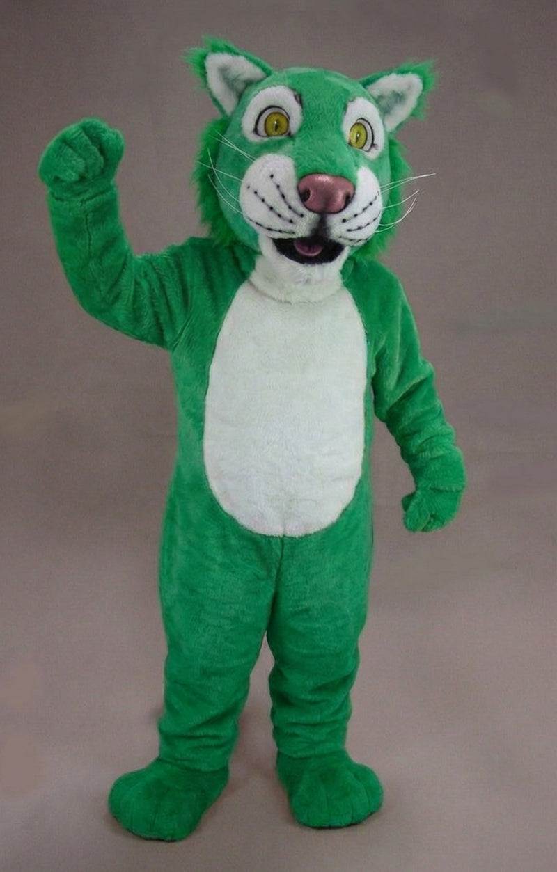 Funny Tiger Mascot - Short fur / Green mascot costume