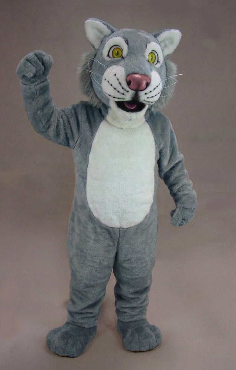 Funny Tiger Mascot - Short fur / Grey mascot costume