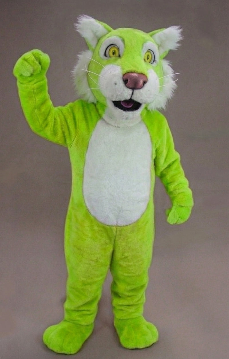 Funny Tiger Mascot - Short fur / Lime mascot costume